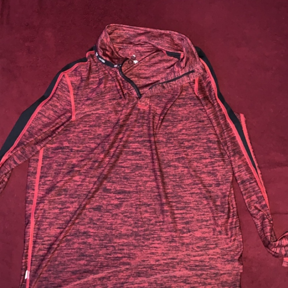 Red and black long sleeve polyester shirt